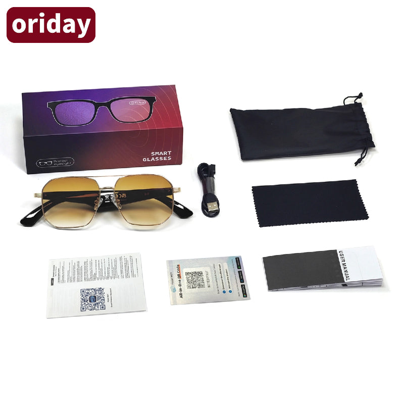 Oriday AI Çeviri Akıllı Güneş Gözlüğü｜UV400 UV Koruma, Müzik Çalma, Bluetooth Aramaları｜Açık Hava Sporları için Gereklidir GY300
