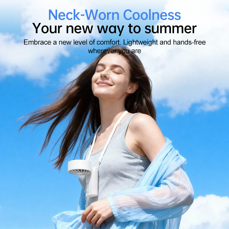 Wentylator ręczny Oriday, 4-stopniowa precyzyjna regulacja wiatru, cichy silnik magnetyczny z 6 łopatkami, do noszenia na szyi, używania w ręce lub zawieszania na torbie, waga 142 g, lekki i składany, bateria 2000mAh.
