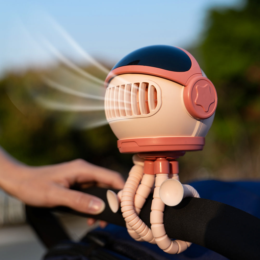 oriday genuine astronaut stroller fan silent leafless usb portable shaking head octopus bracket desktop fan