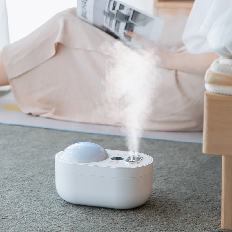 Humidificador inteligente romántico con doble nebulización y proyección, luz nocturna pequeña, lámpara de cielo oceánico, regalo creativo de escritorio