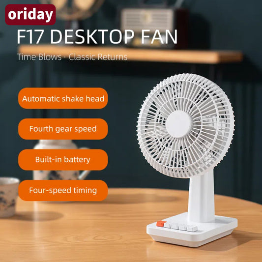 Oriday Retro USB Masa Fanı｜Ev, ofis ve yurt için ultra sessiz mini masa fanı – Yaratıcı hediye
