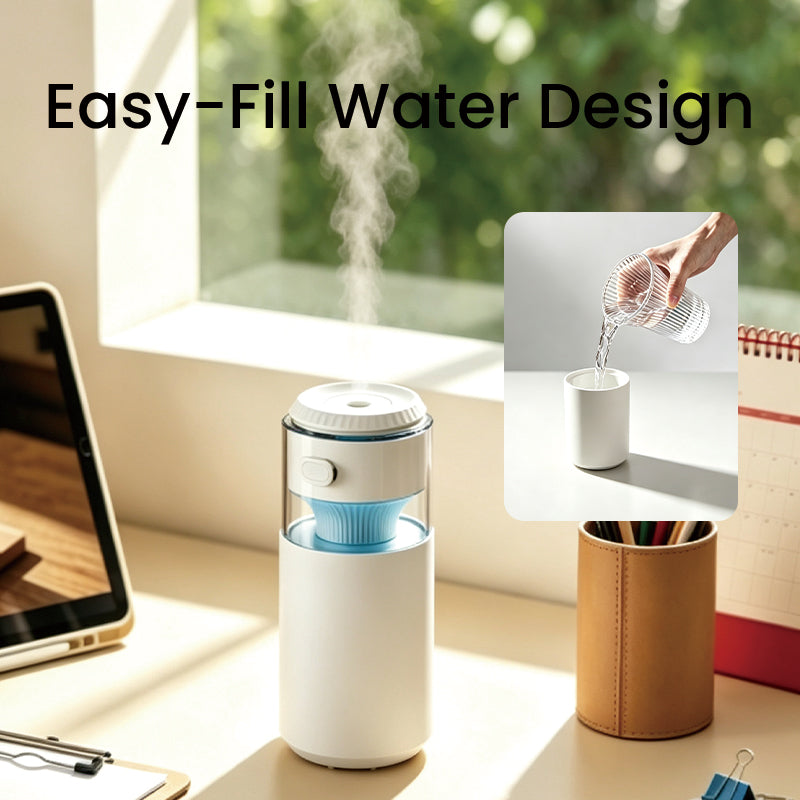 oriday迷你充電加濕器｜270mL水箱・七彩氛圍燈・雙模式細霧｜睡房辦公室桌面適用WT-D28