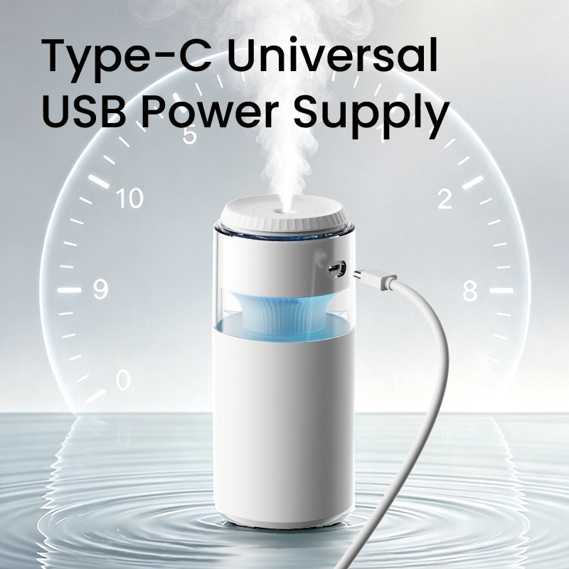oriday迷你充電加濕器｜270mL水箱・七彩氛圍燈・雙模式細霧｜睡房辦公室桌面適用WT-D28