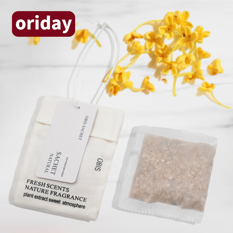 Oriday kantong pengharum, aroma tahan lama, untuk ditempatkan di kamar tidur, lemari pakaian, koper, kantong aroma, penghilang bau, aksesori gantung mobil, 6 pilihan aroma, dikemas secara terpisah, produk Timur