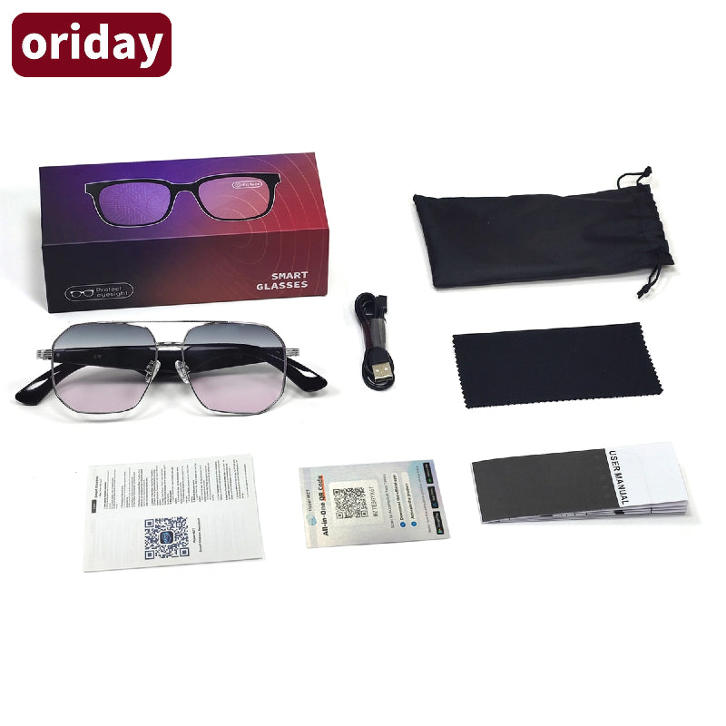 Oriday AI Çeviri Akıllı Güneş Gözlüğü｜UV400 UV Koruma, Müzik Çalma, Bluetooth Aramaları｜Açık Hava Sporları için Gereklidir GY300
