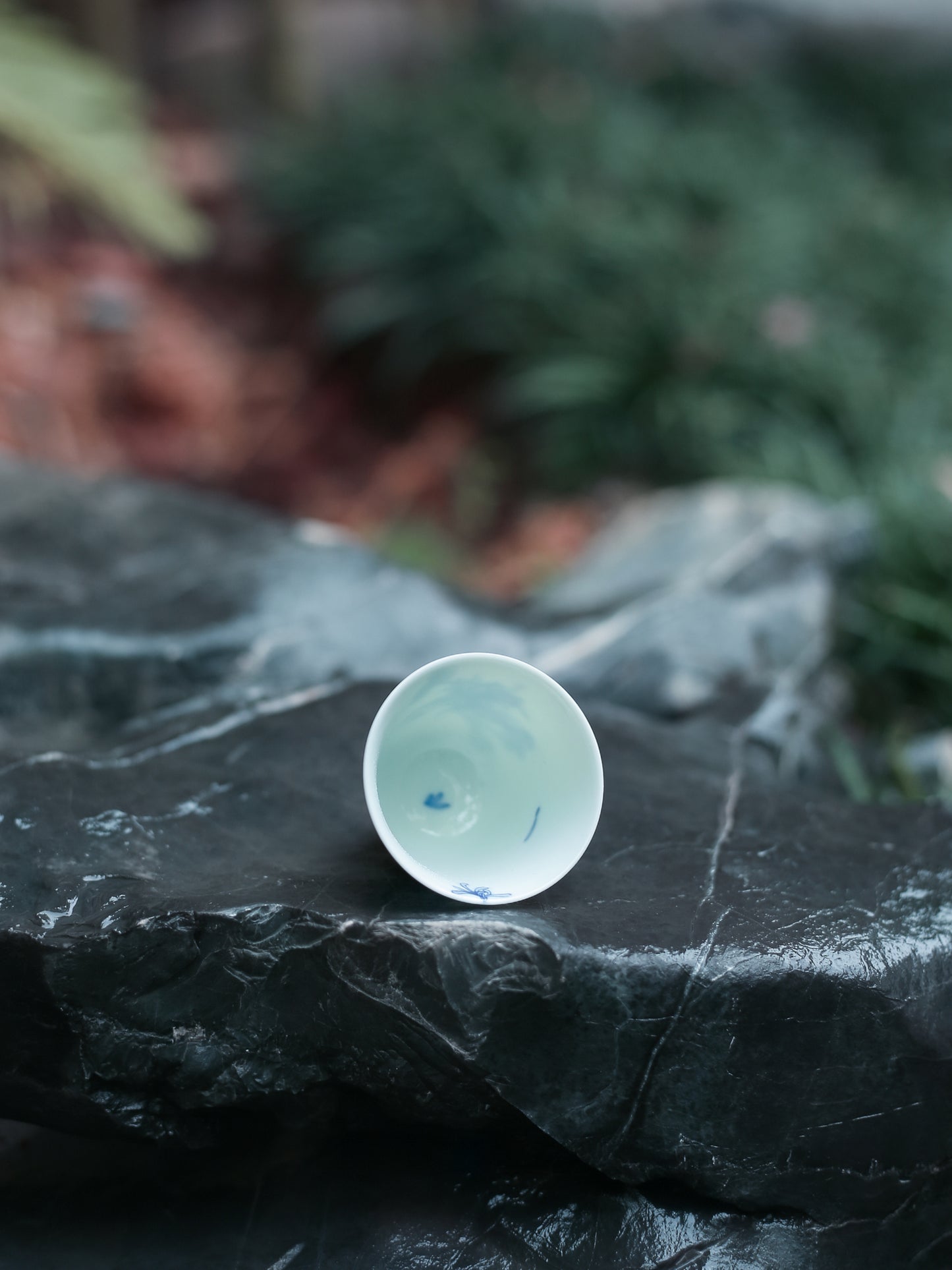 Oriday 高檔手繪聞香杯｜青花菊花陶瓷主人茶杯｜功夫茶品茗杯