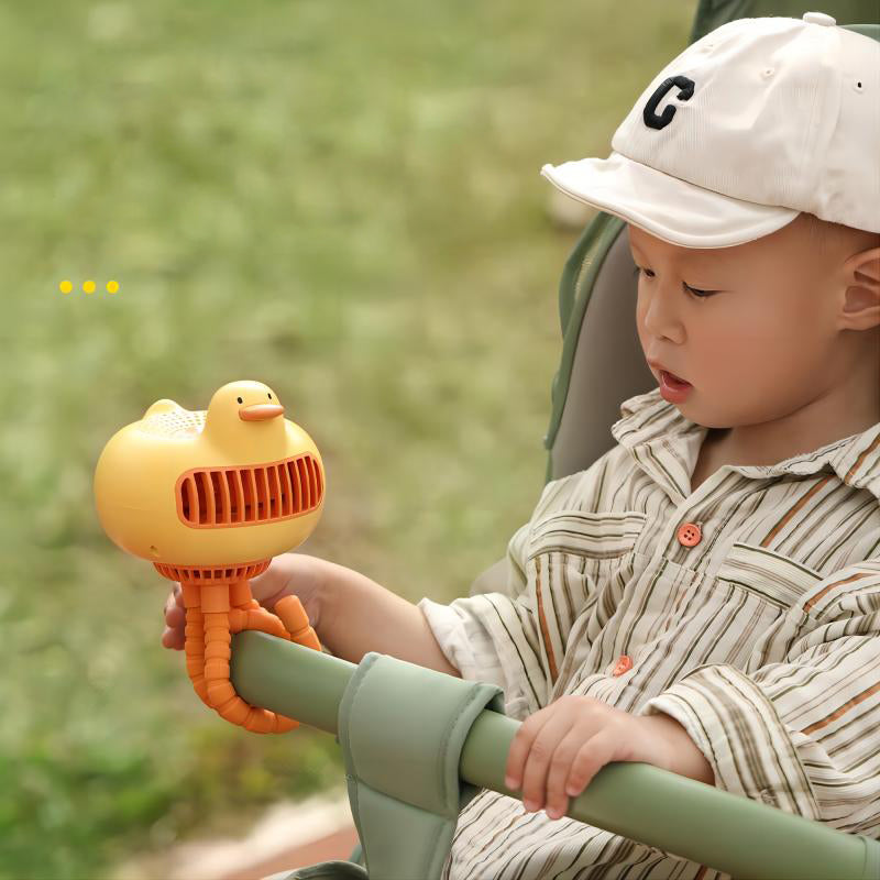 Oriday echter Kinderwagen-Ventilator, der den Kopf schüttelt, leise, blattlos, tragbar, aufladbar, Anti-Hand-Prise, weicher Wind, Kinder, die Nahrungsergänzungsmittel blasen