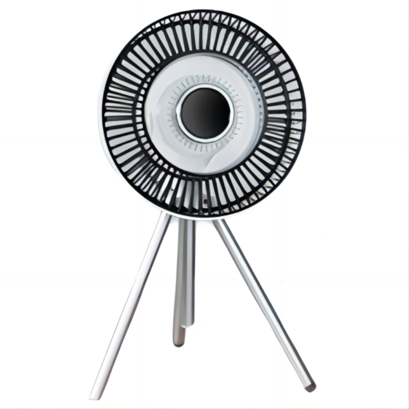 Ventilatore da campeggio originale Oriday con treppiede, grande potenza d'aria, telecomando intelligente, supporto smontabile pieghevole, luce programmabile, può essere utilizzato come power bank