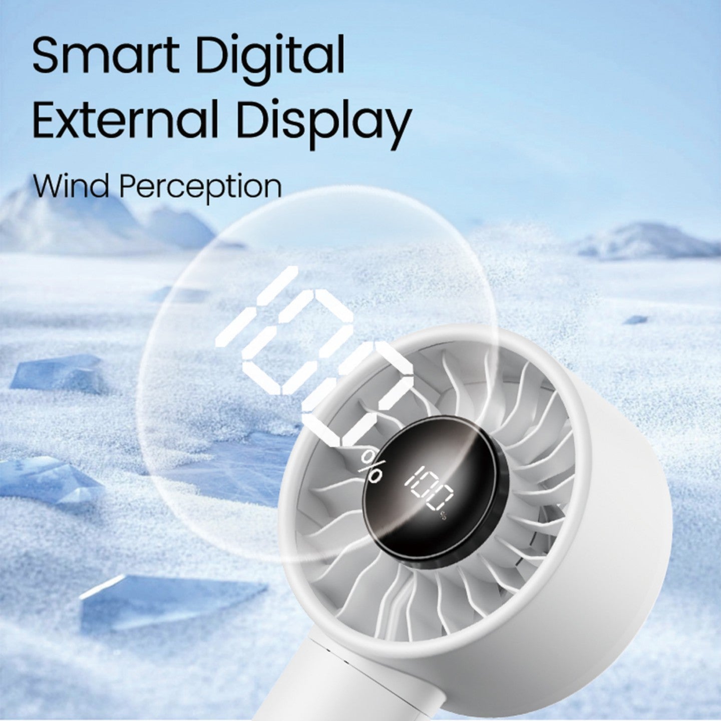 oriday迷你手提風扇｜88°廣角擺頭+渦輪大風量｜100段無級風速｜4500mAh快充電池｜輕量手持/桌面兩用｜靜音安全