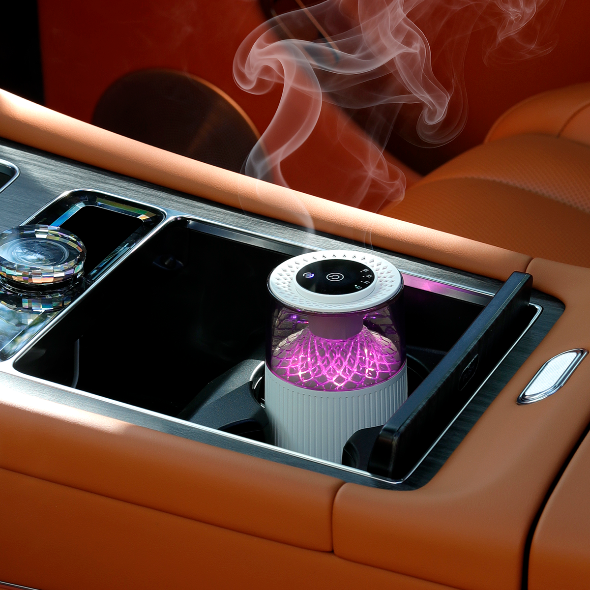 Oriday智能感應車載香薰機 Type-c 充電多場景適用 氛圍燈高級香調 杯托車內飾品
