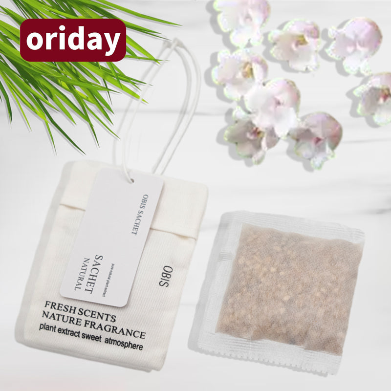 Oriday kantong pengharum, aroma tahan lama, untuk ditempatkan di kamar tidur, lemari pakaian, koper, kantong aroma, penghilang bau, aksesori gantung mobil, 6 pilihan aroma, dikemas secara terpisah, produk Timur