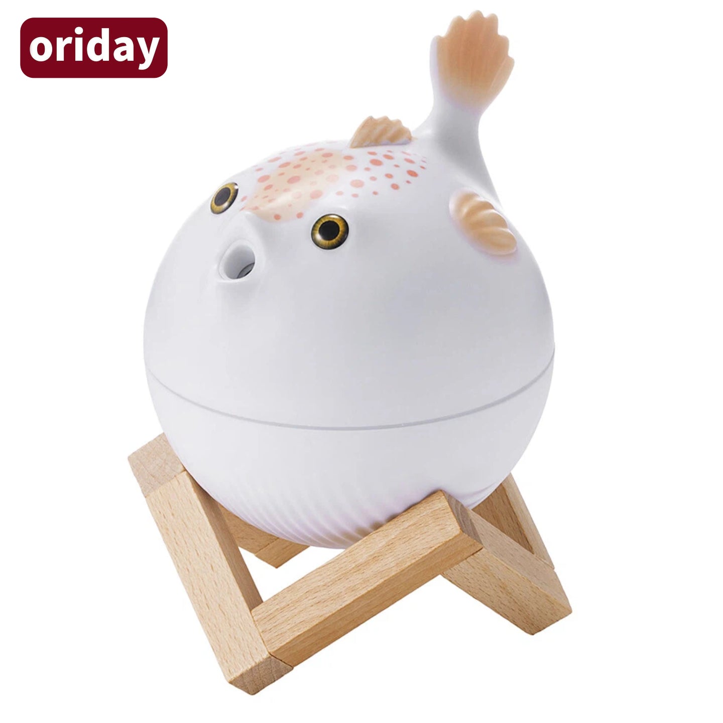 Umidificator Oriday în formă de pește-balon drăgălaș, cu lumină de noapte în 7 culori | Capacitate mare de 260 ml・Două moduri de pulverizare fină・Funcționare silențioasă・Alimentare USB‑C | Decorațiune pentru dormitor, birou și masă
