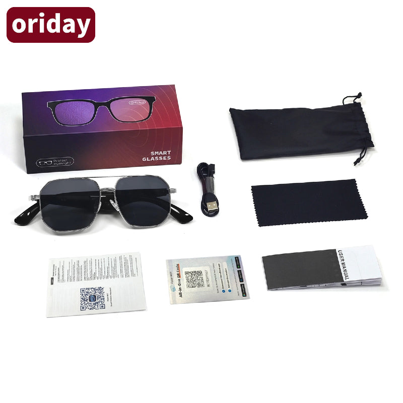 Oriday AI Çeviri Akıllı Güneş Gözlüğü｜UV400 UV Koruma, Müzik Çalma, Bluetooth Aramaları｜Açık Hava Sporları için Gereklidir GY300