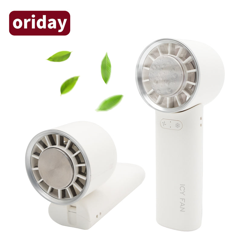 oriday cold compress handheld fan large wind turbine mini long lasting folding usb portable silent