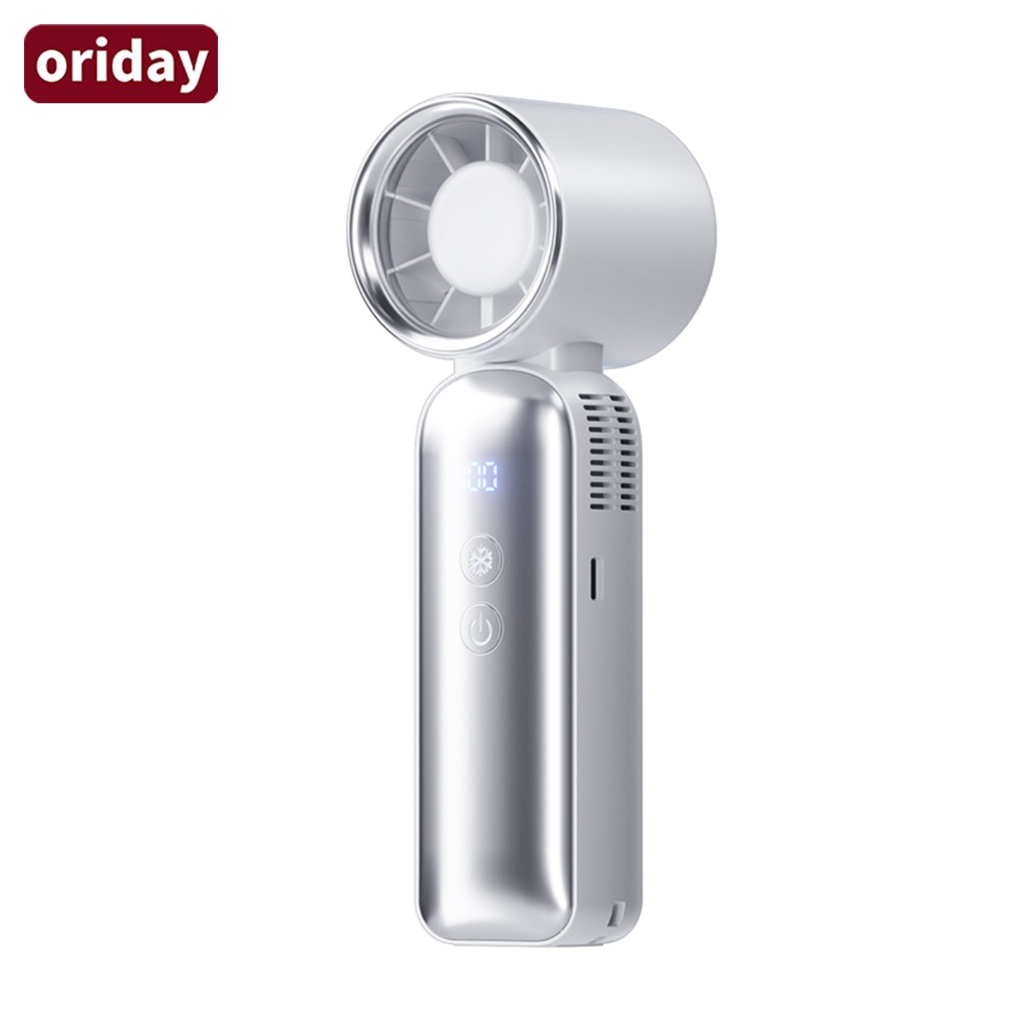 oriday便攜手持風扇｜無刷電機+100檔無極調速｜半導體制冷冰瓷降溫｜4000mAh續航13小時｜LED數顯 | 262g超輕便攜