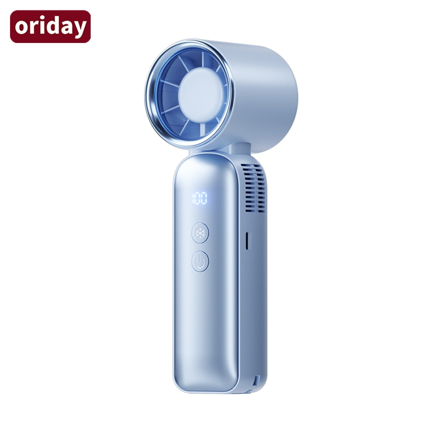 oriday便攜手持風扇｜無刷電機+100檔無極調速｜半導體制冷冰瓷降溫｜4000mAh續航13小時｜LED數顯 | 262g超輕便攜